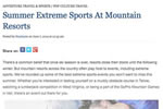 Summer Extreme Sports At Mountain Resorts